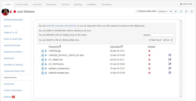 In-browser editor attached files